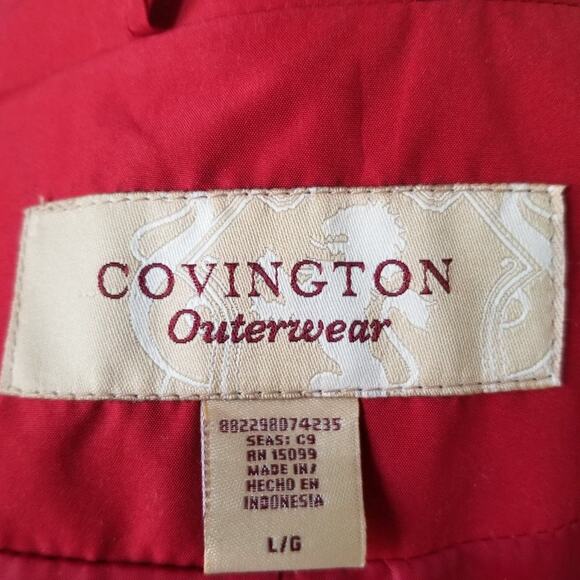 COVINGTON Outerwear Red Taffeta Classic - Size L - Picture 9 of 10